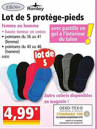 ellenor ronley lot de 5 protège-pieds femme ou homme