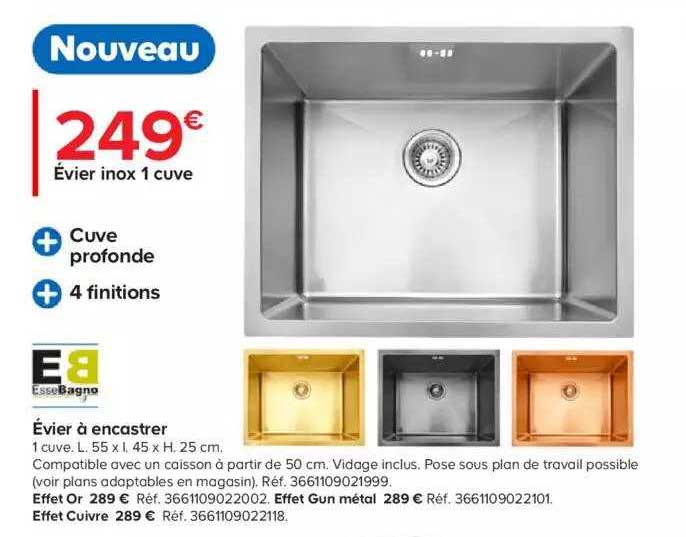 essebagno évier à encastrer