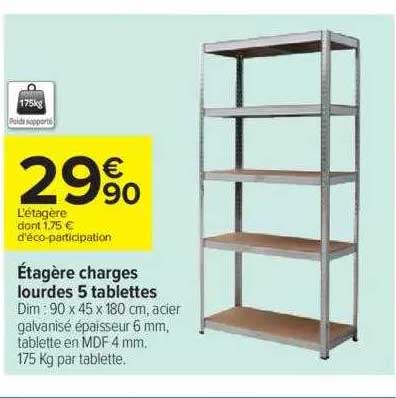 étagère charges lourdes 5 tablettes