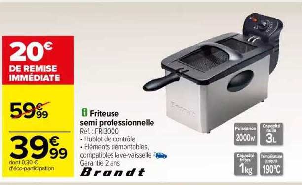 friteuse semi professionnelle brandt