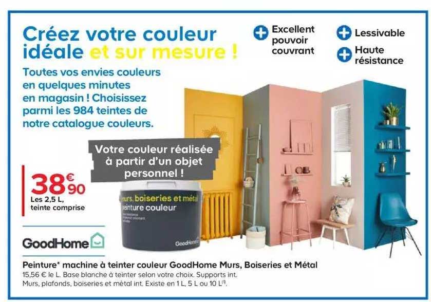 goodhome peiture machine à teinter couleur goodhome murs, boiseries et métal