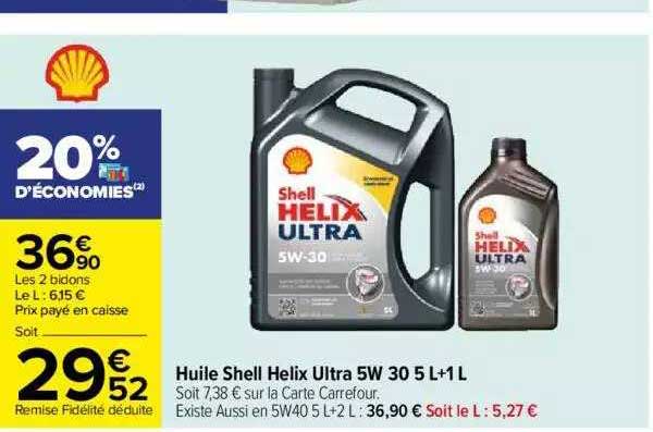 huile shell helix ultra 5w30