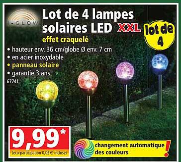 i-glow lot de 4 lampes solaires led XXL