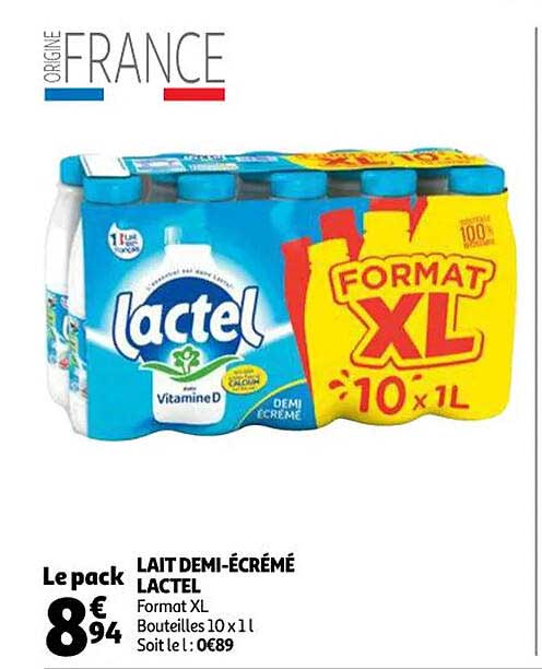 lait demi-écrémé lactel