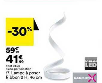 lampe à poser ribbon 2 h. 46 cm modern living