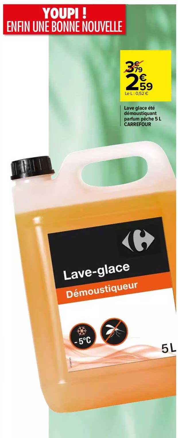 lave glace été démoustiquant parfum pêche carrefour
