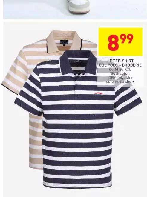 le tee-shirt col polo + broderie