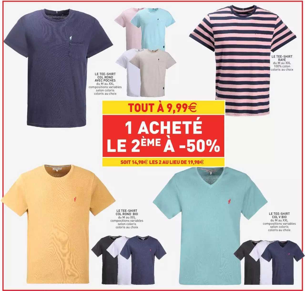le tee-shirt col rond avec poches, le tee-shirt col rond bio, le tee-shirt rayé, le tee-shirt col v bio