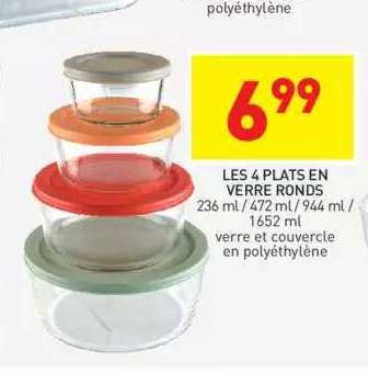 Les 4 Plats En Verre Ronds