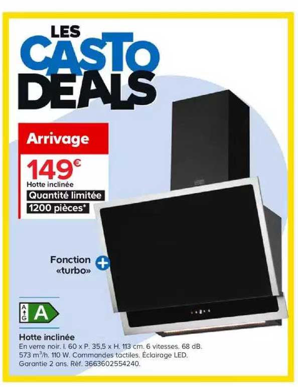 les casto deals hotte inclinée