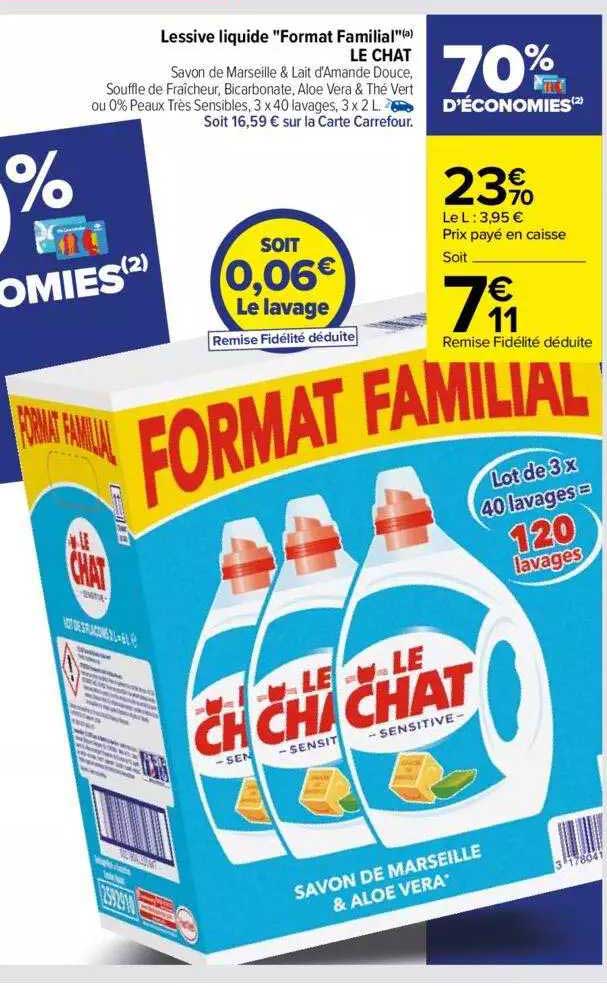 lessive liquide "format familial" le chat