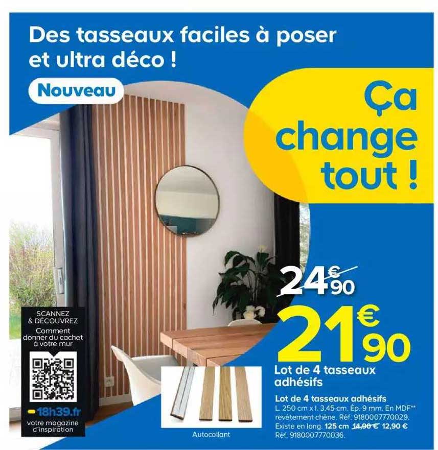 lot de 4 tasseaux adhésifs