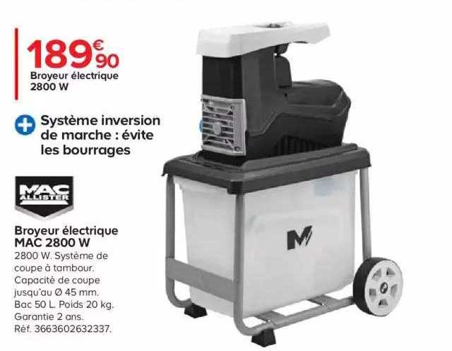 macallister broyeur électrique mac 2800w