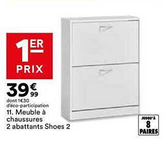 meuble à chaussures 2 abattants shoes 2
