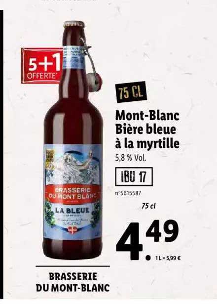 mont-blanc bière bleue à la myrtille