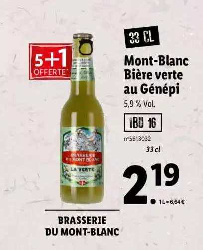 mont-blanc bière verte au génépi