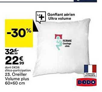 Oreiller Volume Plus 60 X 60 Cm Dodo