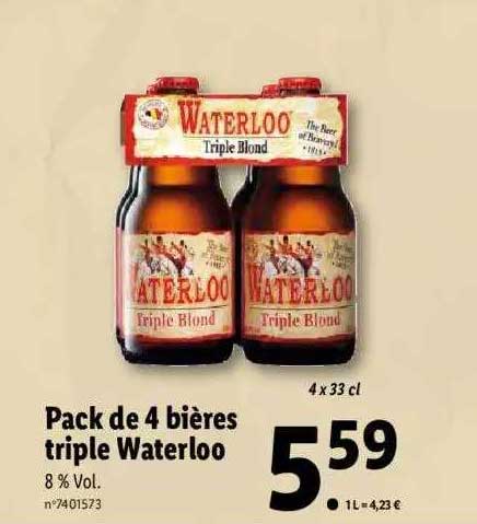 Pack De 4 Bières Triple Waterloo