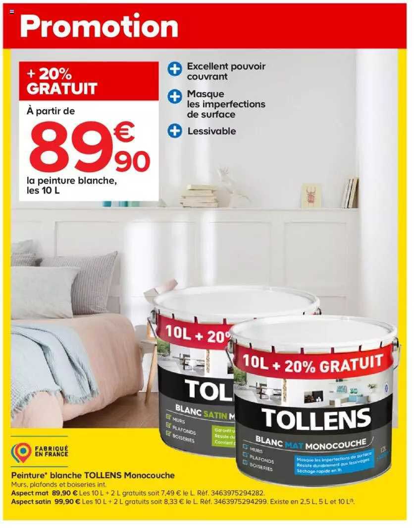 Peinture Blanche Tollens Monocouche