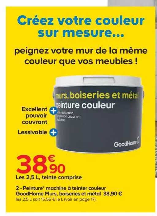 peinture machine à teinter couleur goodhome murs, boiseries et métal