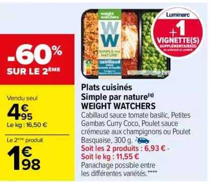 Plats Cuisinés Simple Par Nature Weight Watchers