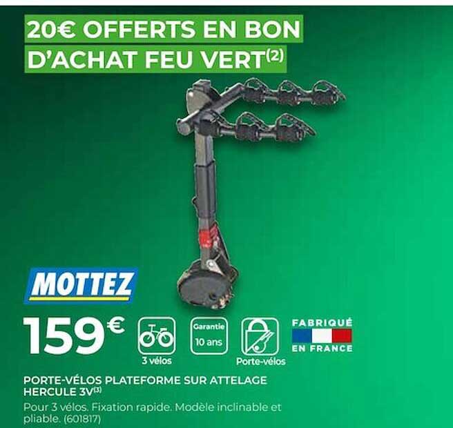 porte-vélos plateforme sur attelage hercule 3v