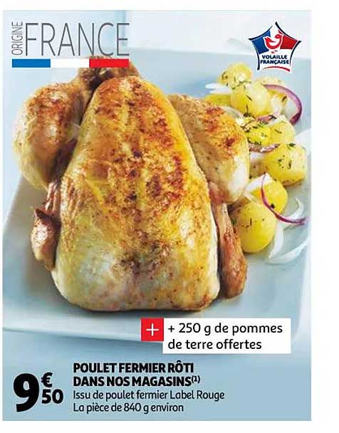 poulet fermier rôti dans nos magasins