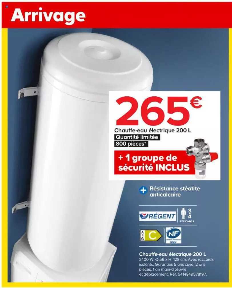régent chauffe-eau électrique 200 l