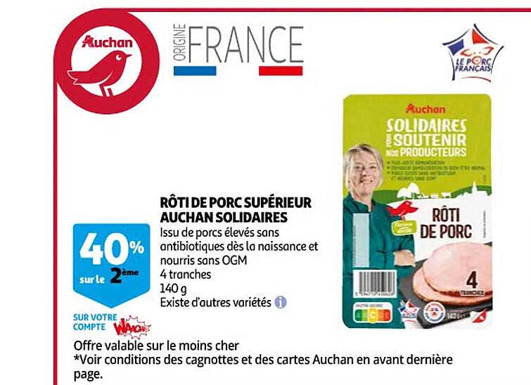 Rôti De Porc Supérieur Auchan Solidaires