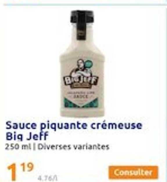 sauce piquante crémeuse big jeff