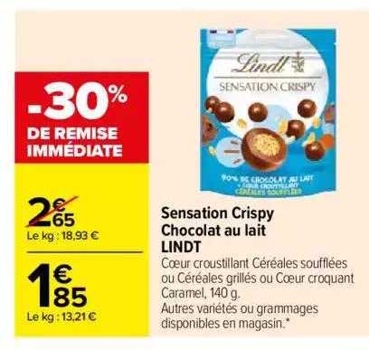 Sensation Crispy Chocolat Au Lait Lindt