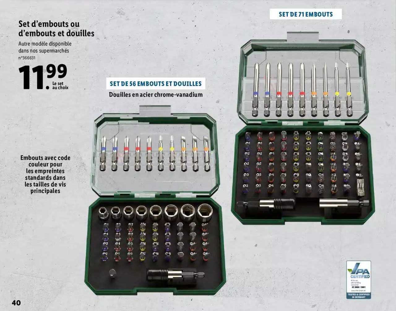 set d'embouts ou d'embouts et douilles