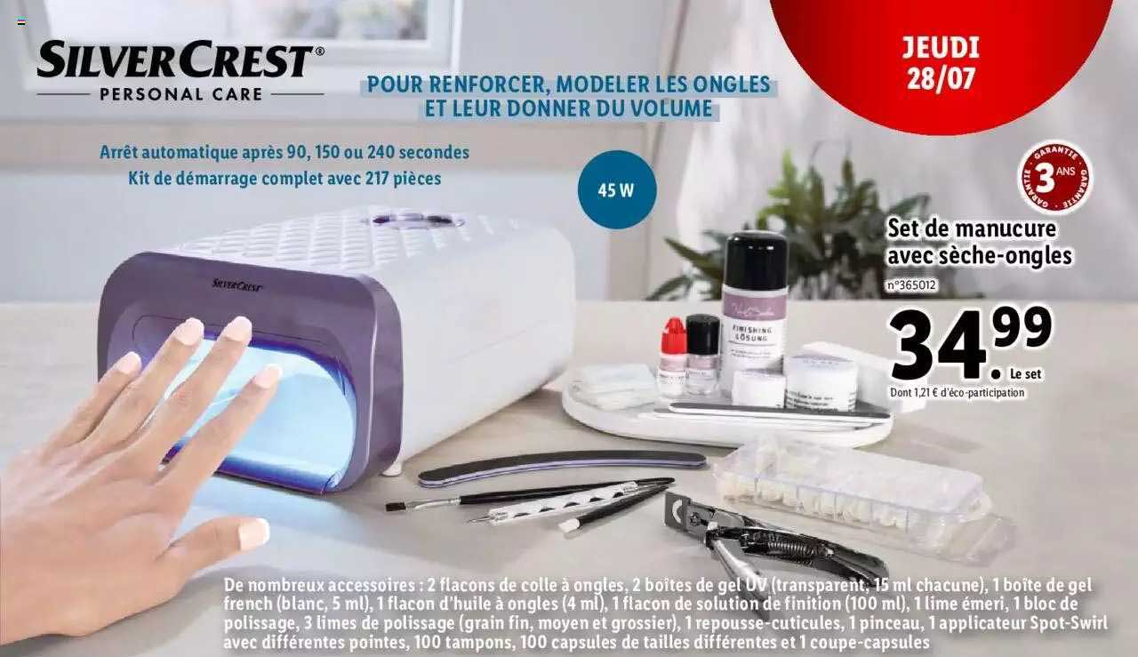 silvercrest set de manucure avec sèche-ongles