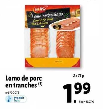 sol mar lomo de porc en tranches