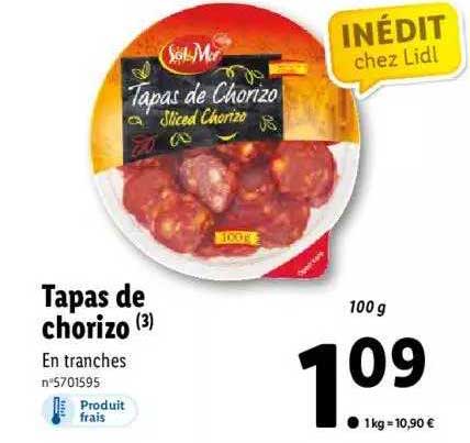 sol mar tapas de chorizo