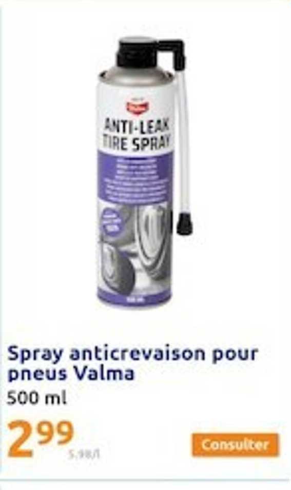 spray anticrevaison pour pneus valma