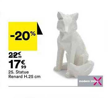 statue renard h. 25 cm modern living