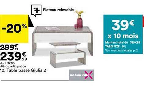 table basse giulia 2 modern living
