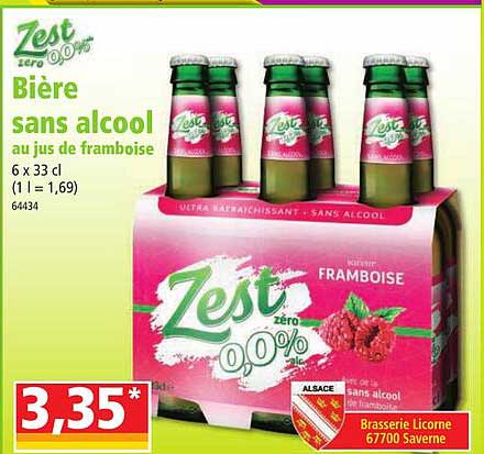 Zest Bière Sans Alcool Au Jus De Framboise
