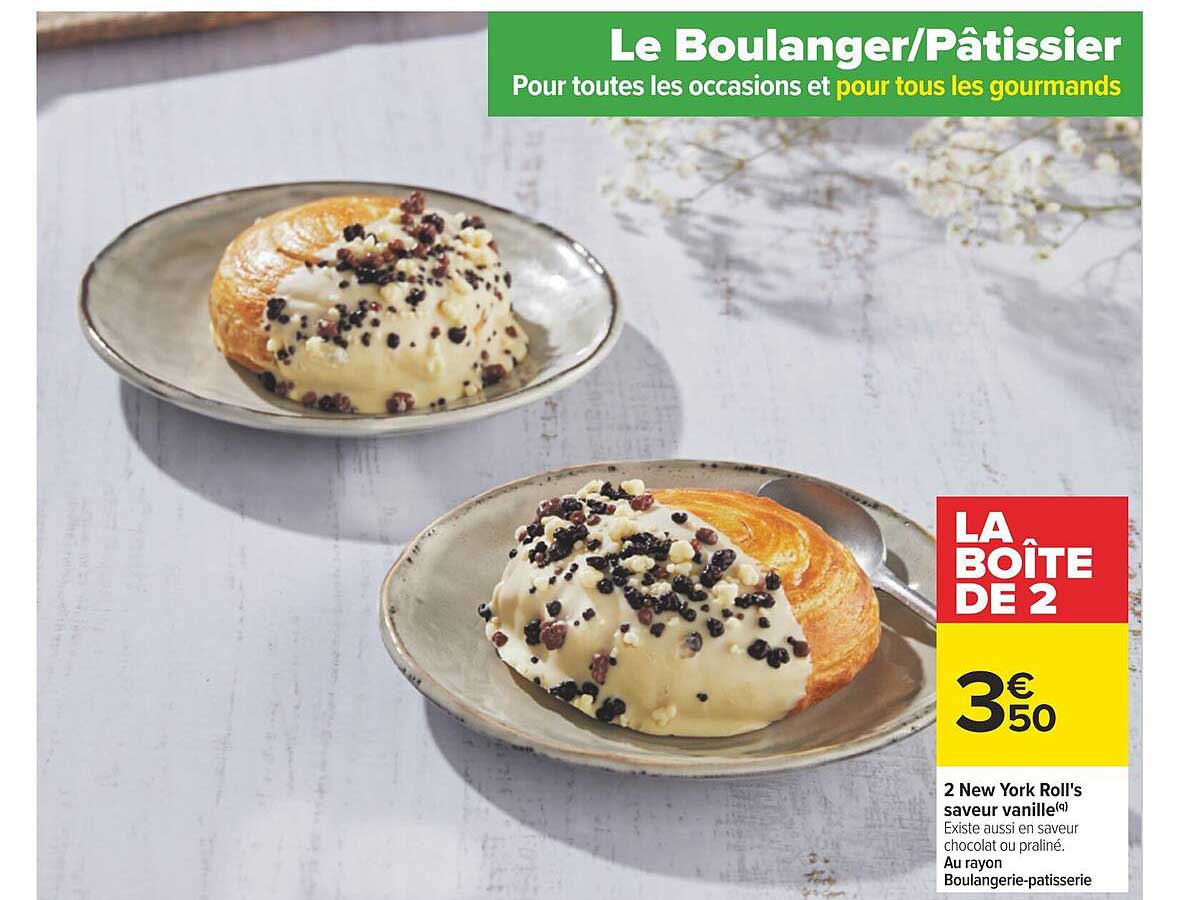 2 new york roll's saveur vanille