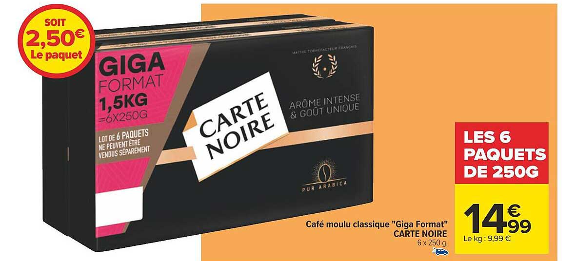 café moulu classique "giga format" carte noire