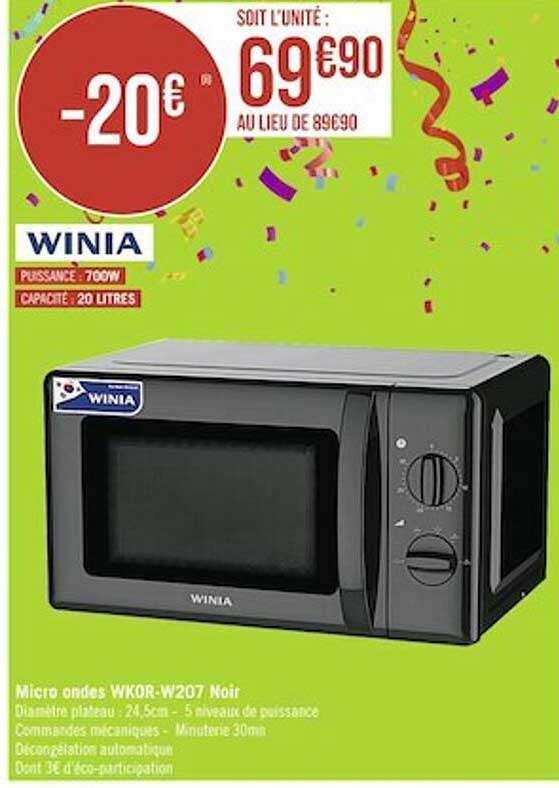 micro ondes wkor-w207 noir winia