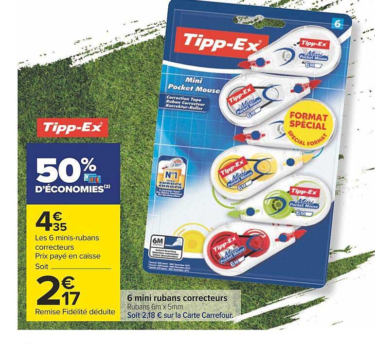 6 mini rubans correcteurs tipp-ex