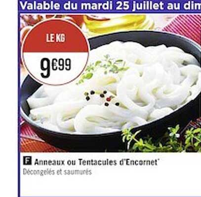 anneaux ou tentacules d'encornet