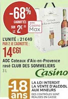 aoc côteaux d'aix-en-provence rosé club des sommeliers