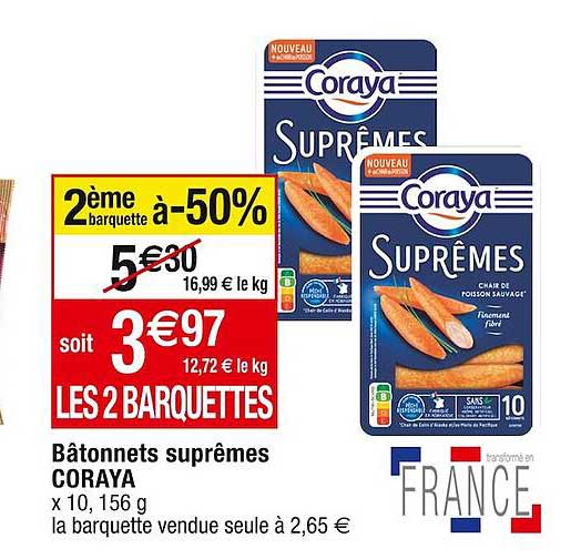 bâtonnets suprêmes coraya