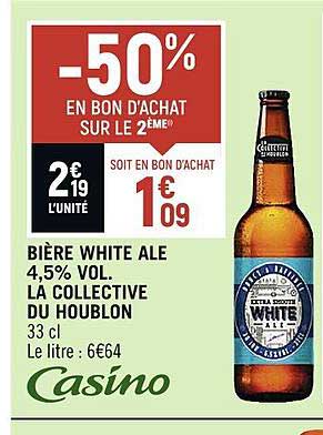 bière white ale 4,5% vol. la collective du houblon