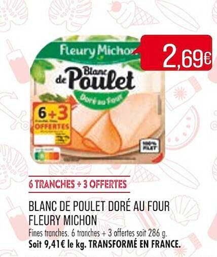 blanc de poulet doré au four fleury michon