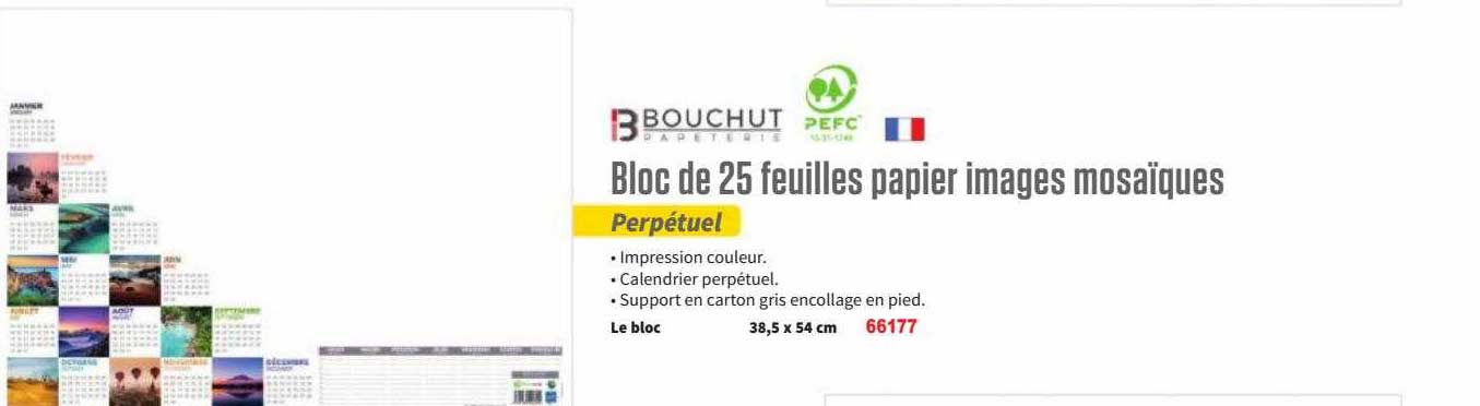 bloc de 25 feuilles papier images mosaïques bouchut