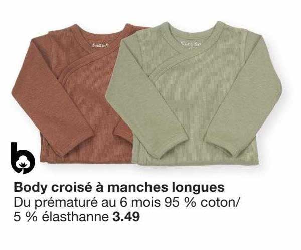 body croisé à manches longues